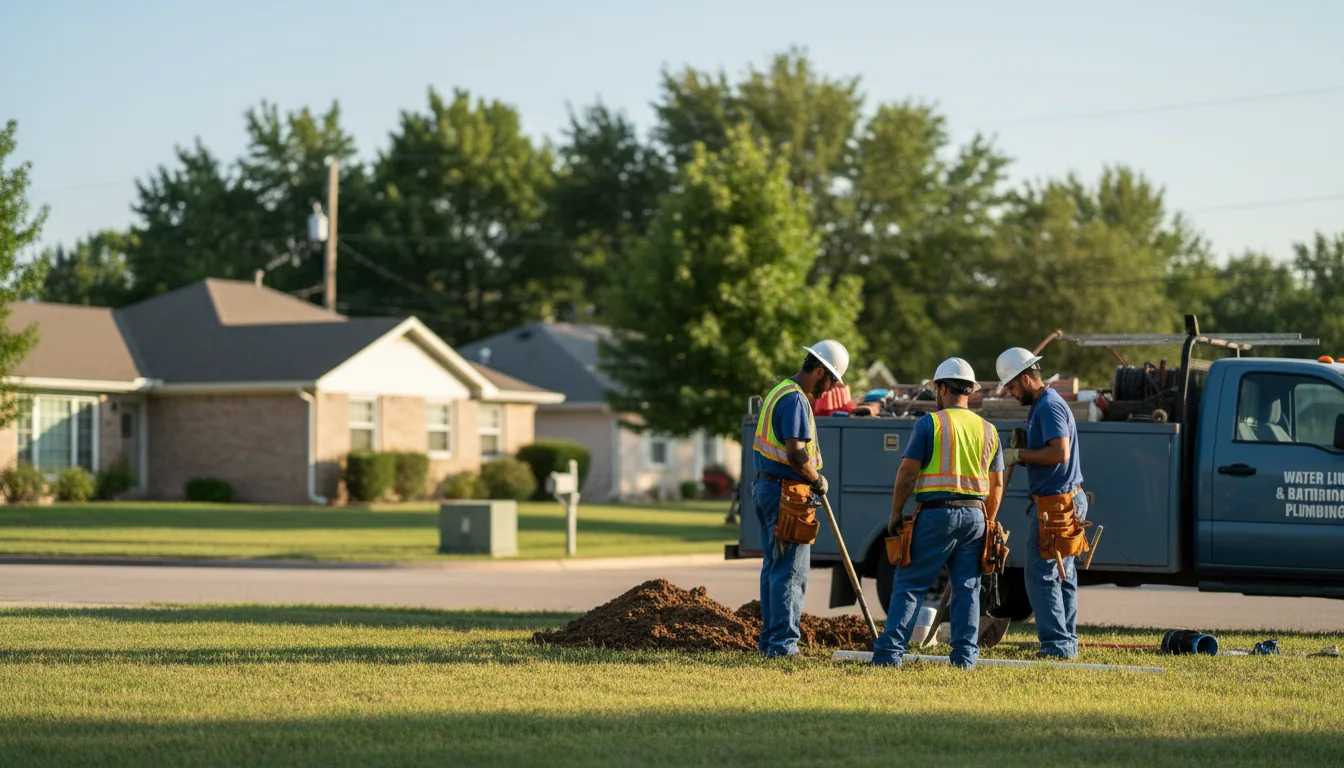 Residential water line and bathroom plumbing service in Van Alstyne, TX